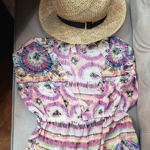 Miken Beach Swim Cover up  Size L   Multi Color